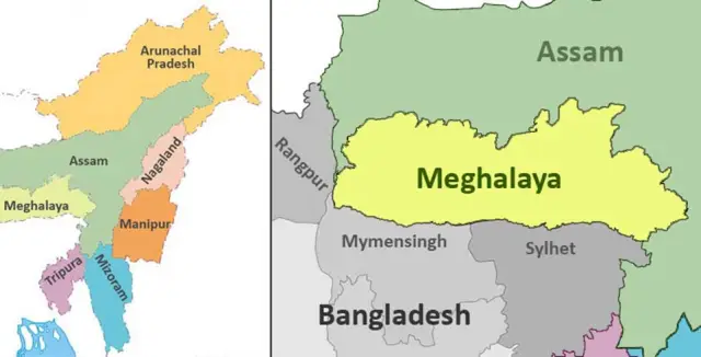 Geographical Location of Meghalaya