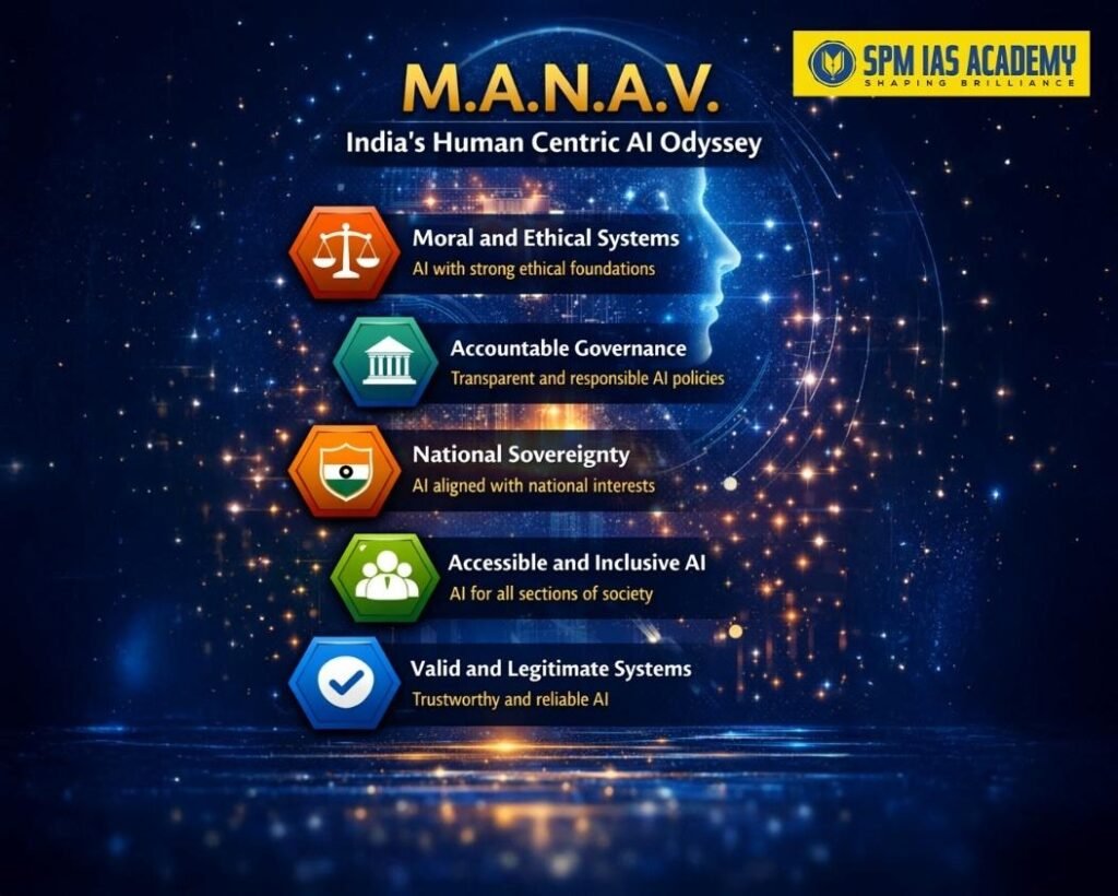 India’s M.A.N.A.V. Vision for AI Human-Centric Artificial Intelligence Strategy Explained for UPSC, APSC & APPSC
