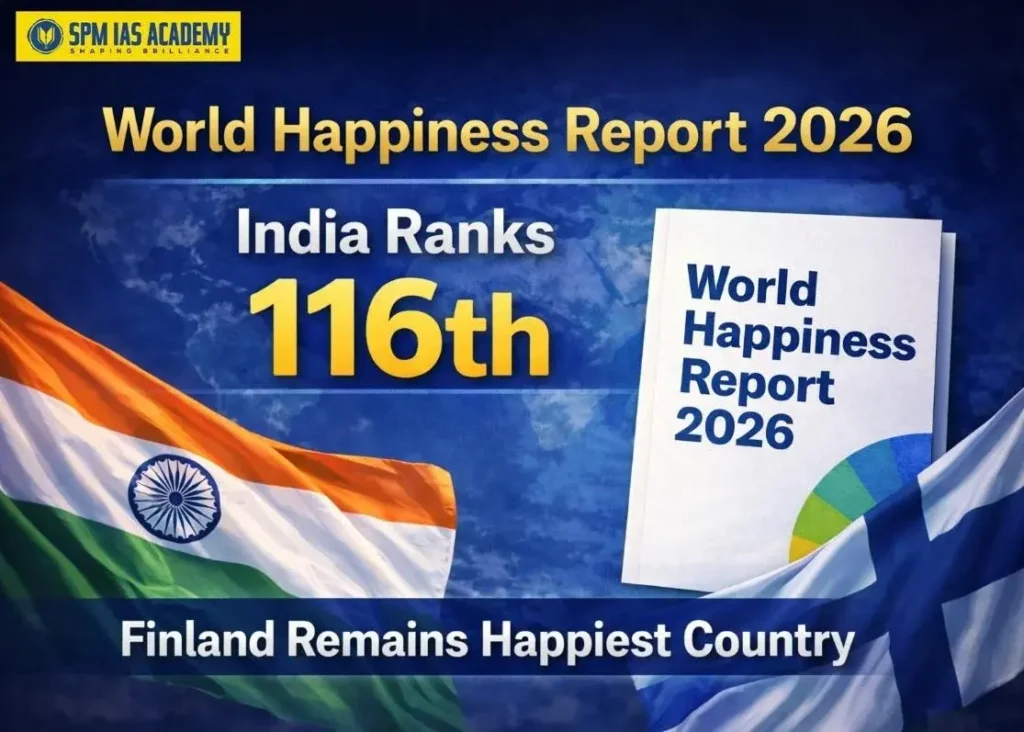 World Happiness Report 2026 showing India ranking 116th and Finland as the happiest country