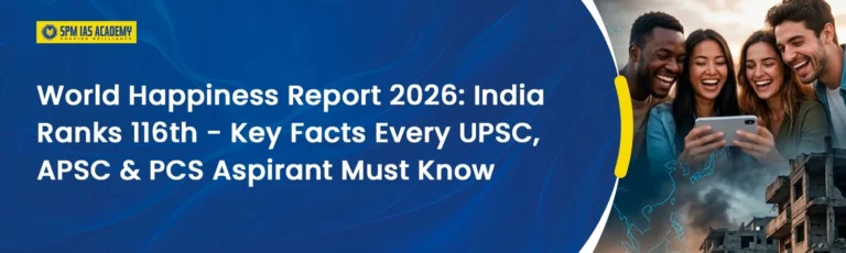 India ranks 116th in World Happiness Report 2026 with important facts for UPSC, APSC and PCS exam preparation