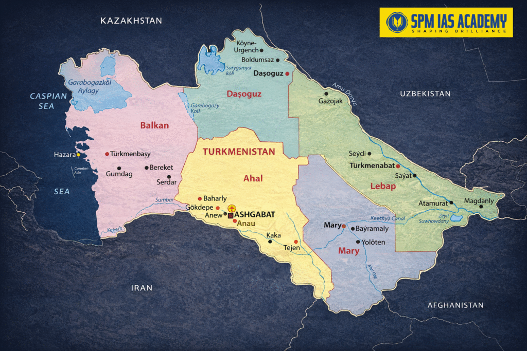 Map of Turkmenistan