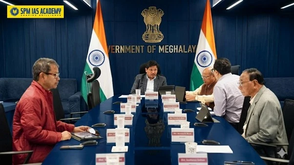 Meghalaya cabinet meeting discussing Language Ordinance 2026 granting official language status to Khasi and Garo in state administration