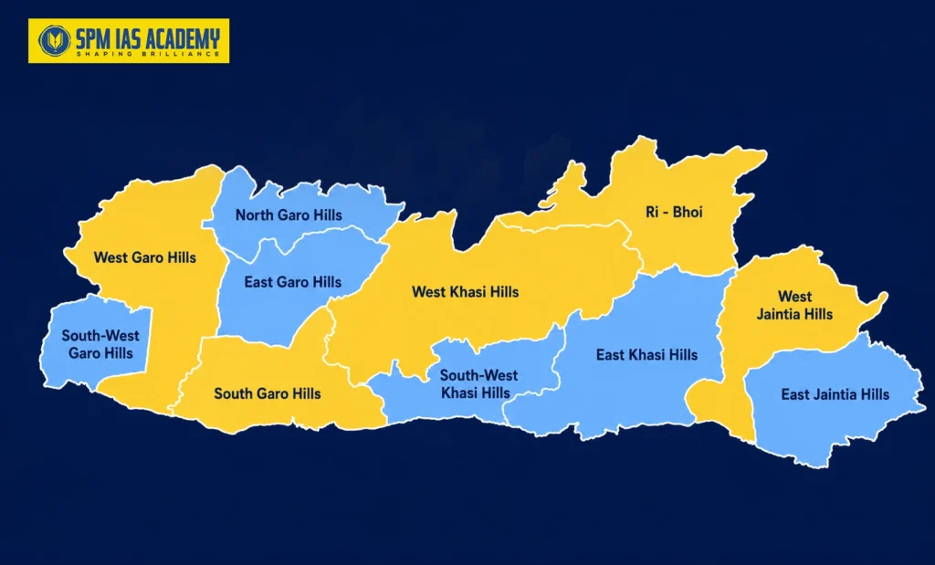 Map of Meghalaya (Political)