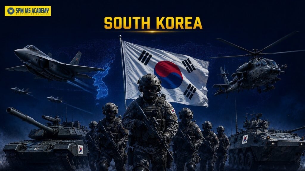 South Korean military with fighter jet, soldiers, tanks, helicopter and armoured vehicles
