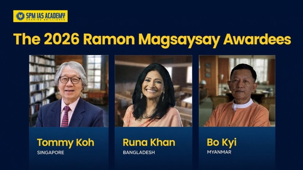 Ramon Magsaysay Awards 2026 awardees Tommy Koh, Runa Khan and Bo Kyi