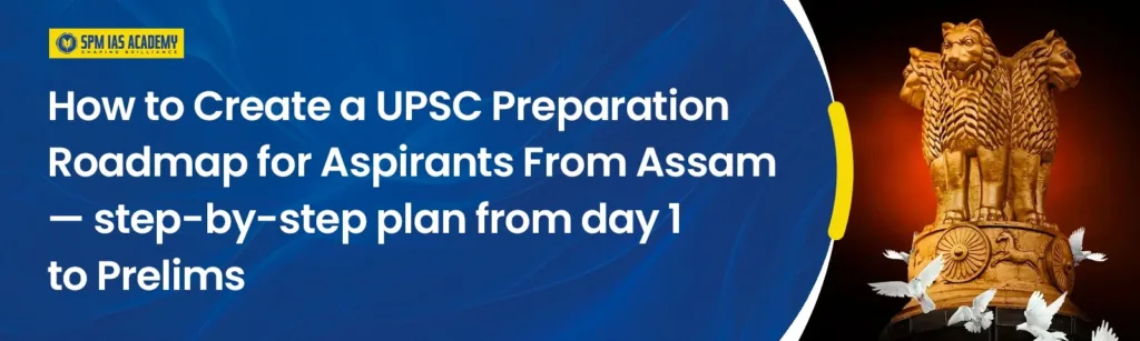 UPSC preparation roadmap for aspirants from Assam – step-by-step plan from day 1 to Prelims with SPM IAS Academy banner