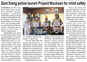 East Siang Police launch Project Muskaan for child safety and protection in Arunachal Pradesh