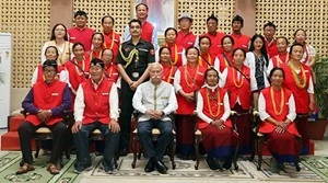 Gaon Buras and Gaon Buris from Arunachal Pradesh during an official interaction highlighting their role in grassroots governance.
