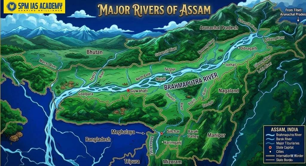 Major Rivers of Assam: Lifelines, Tributaries, and 2026 Geography Facts