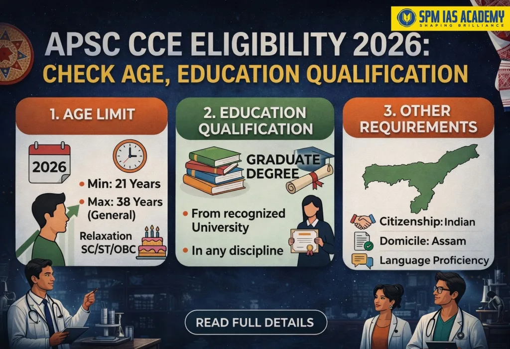 APSC CCE Eligibility 2026 age limit, qualification and domicile requirements for Assam Public Service Commission exam