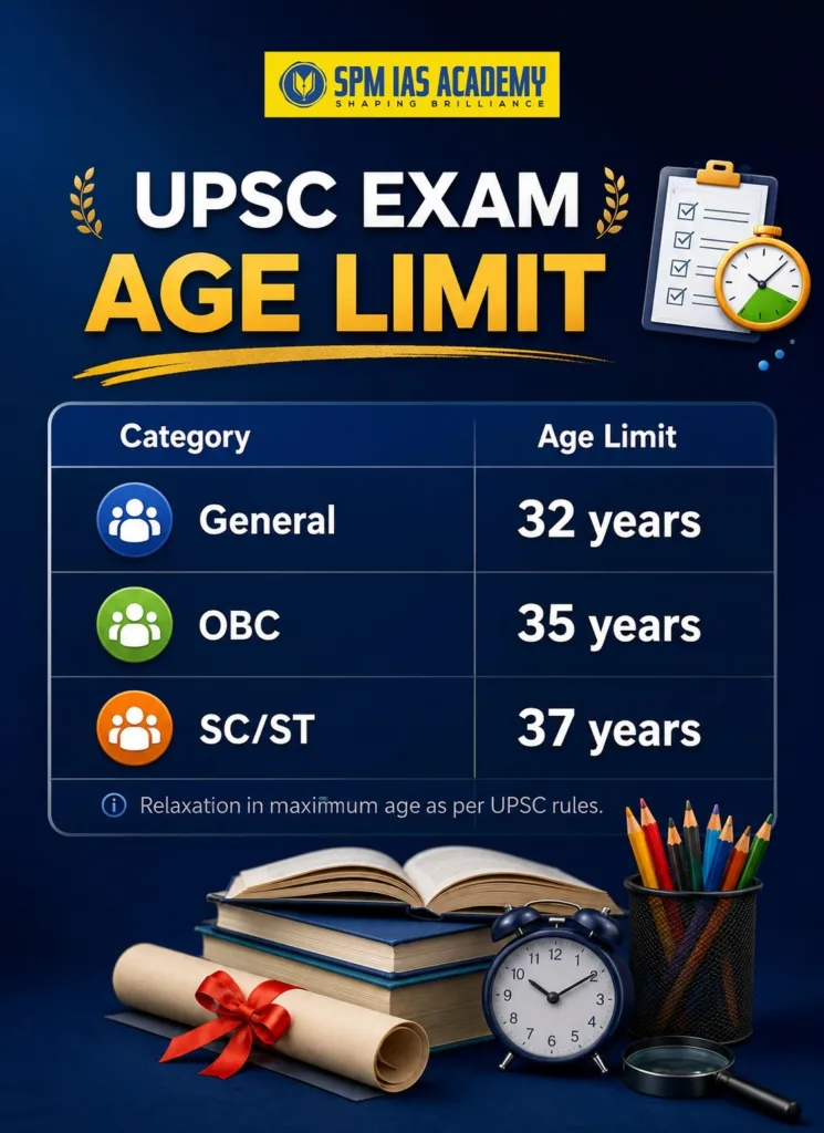 UPSC age limit for general category with eligibility rules, number of attempts, age relaxation, and UPSC exam criteria explained.