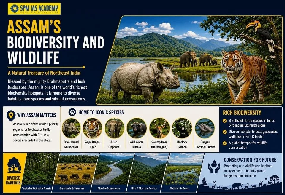 Assam’s Biodiversity and Wildlife for APSC: Environmental Topics, Key Species, National Parks and Conservation