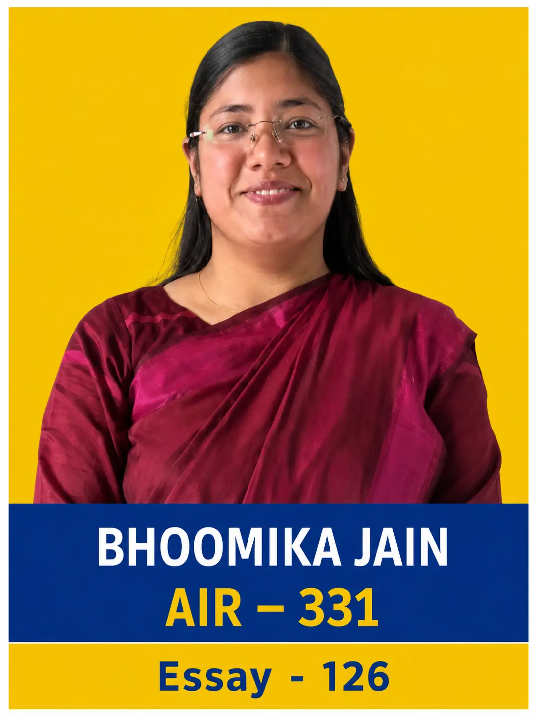 Bhoomika Jain - AIR 331, Essay Score 126