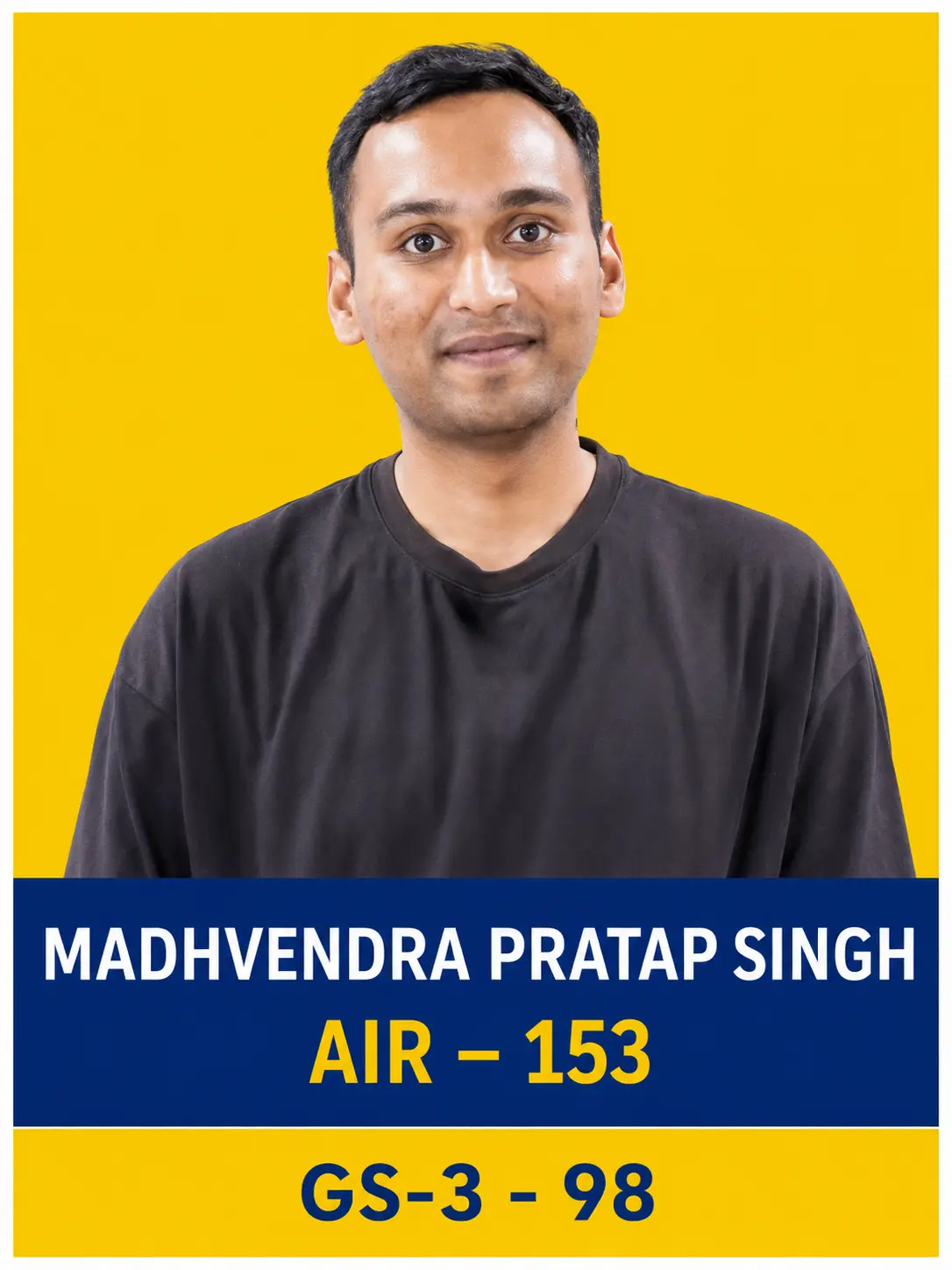 Madhvendra Pratap Singh - AIR 153, GS3 Score 98