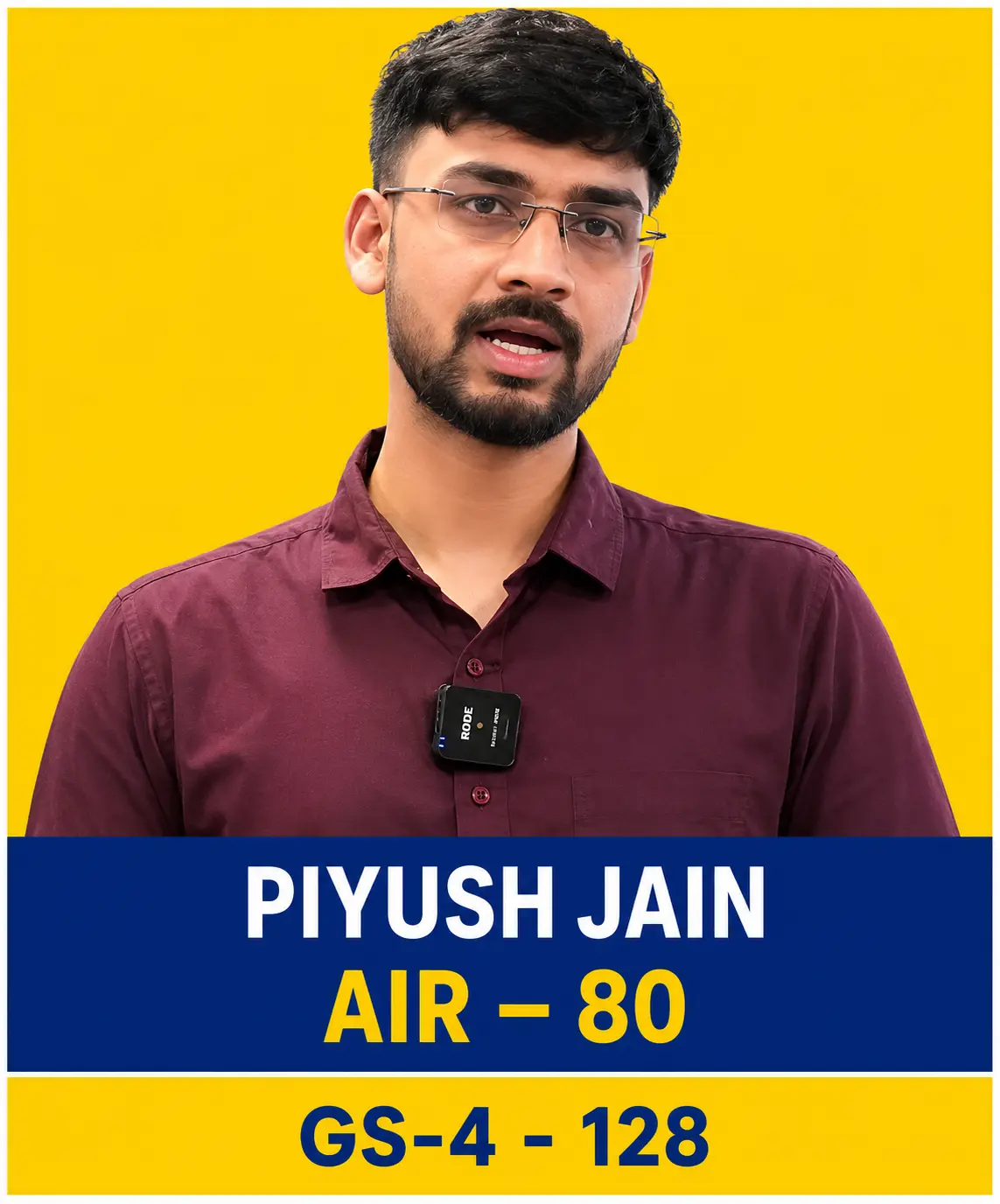 Piyush Jain - AIR 80, GS4 Score 128