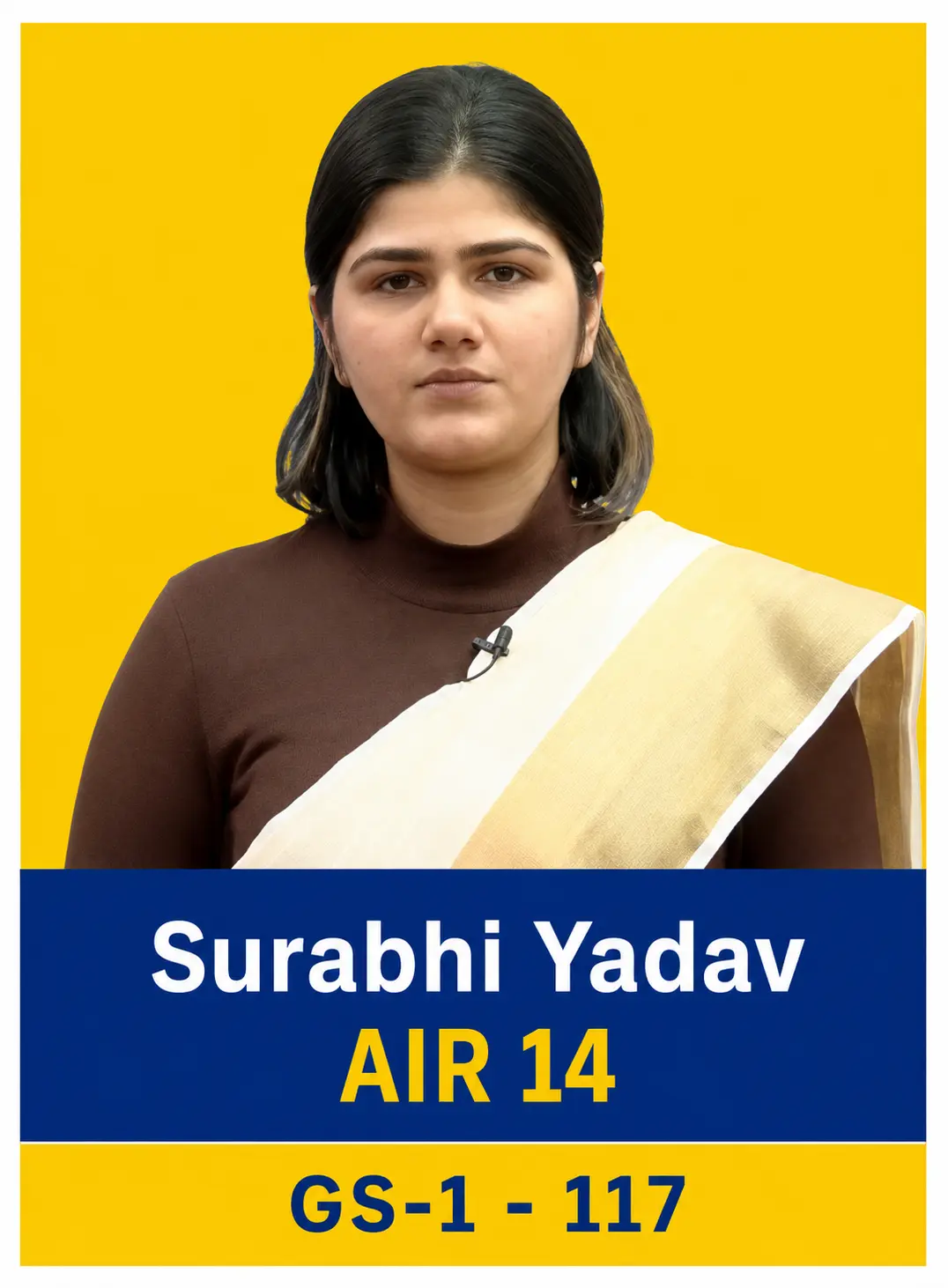 Surabhi Yadav - AIR 14, GS1 Score 117