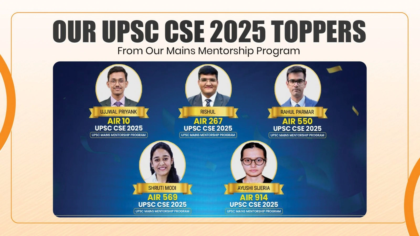 SPM IAS Academy UPSC Mains Mentorship Program toppers and successful UPSC aspirants
