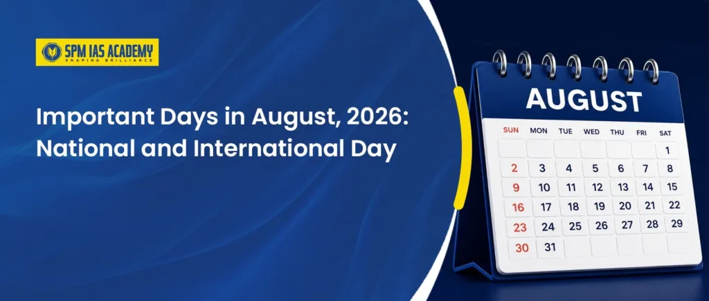 Important Days in August 2026 – National and International Days calendar for UPSC and APSC aspirants by SPM IAS Academy.